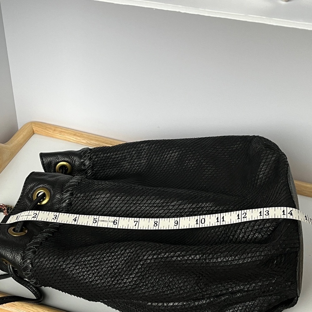 Rhythm & Rhyme Textured Black Leather Bucket Bag - Picture 14 of 16